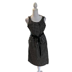 Motherhood maternity midi black and white dress with tie front size small